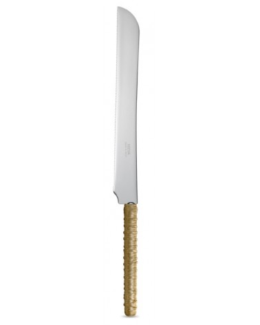 Cake Knife with beige Rattan Decoration - Neva Posateria