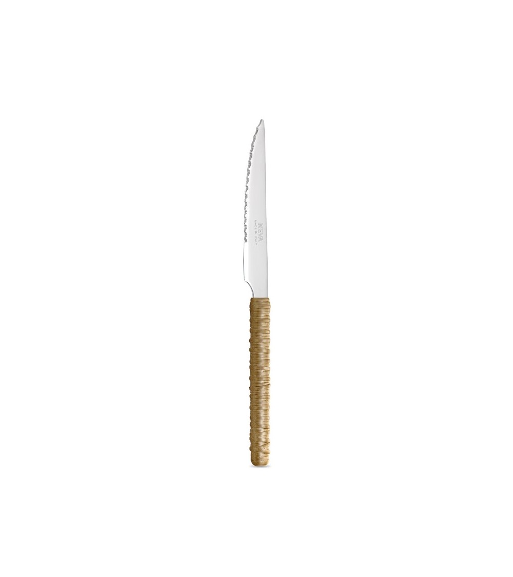 Steakmesser mit beigem Rattandekor - Neva Posateria Steakmesser mit beigem Rattandekor - Neva Posateria