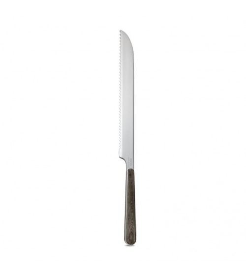 Cake Knife with Anthracite Pine Effect Wood Handle - Neva Posateria