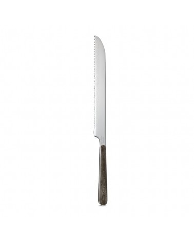 Cake Knife with Anthracite Pine Effect Wood Handle - Neva Posateria