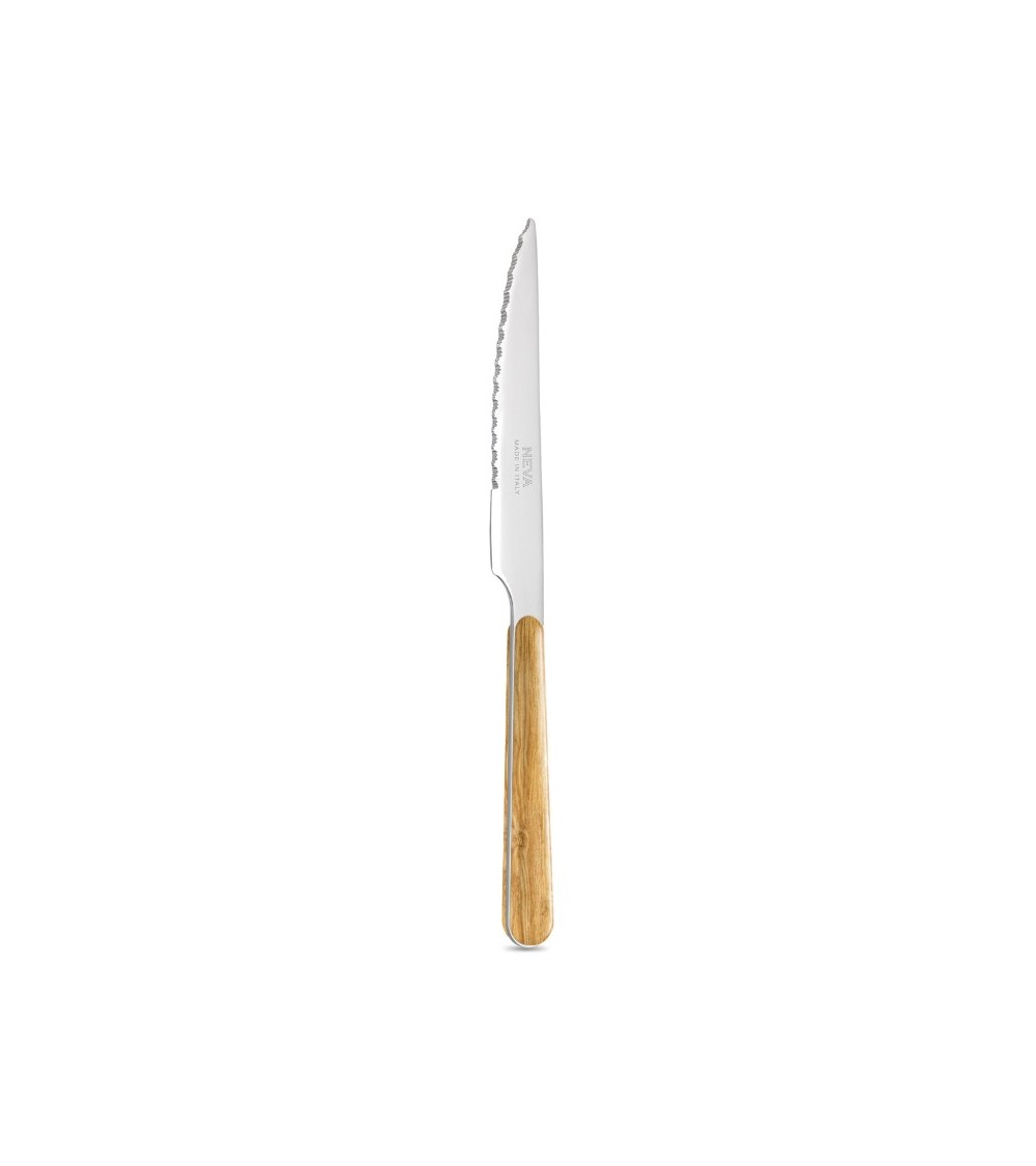 Steak Knife with Light Pine Wood Effect Handle - Neva Posateria Steak Knife with Light Pine Wood Effect Handle - Neva Posateria