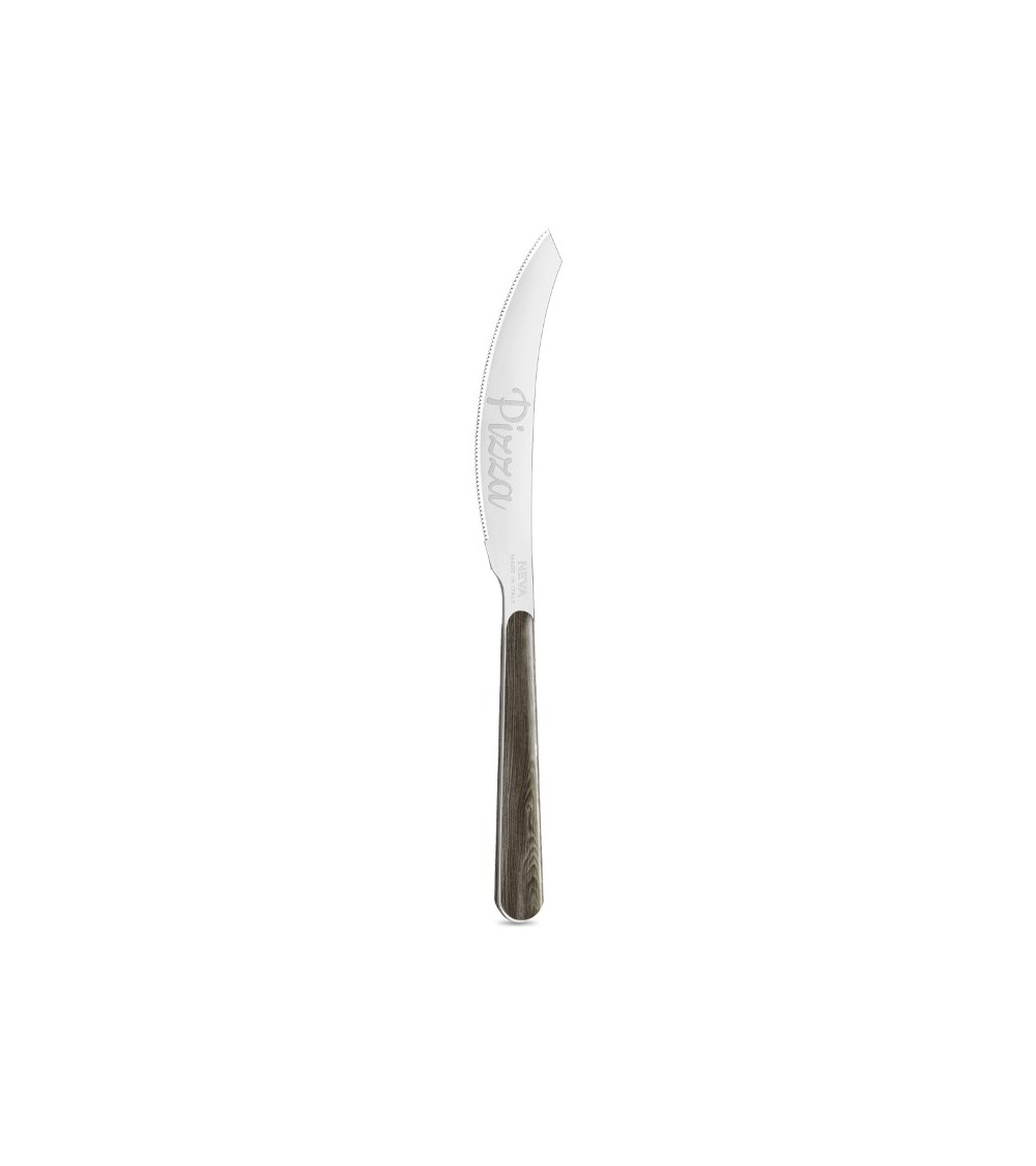 Pizza Knife with Anthracite Pine Wood Effect Handle - Neva Posateria