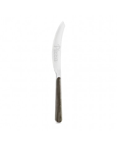 Pizza Knife with Anthracite Pine Wood Effect Handle - Neva Posateria