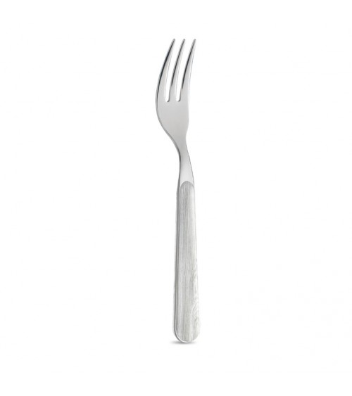 Sweet fork with bleached pine wood effect handle - Neva Posateria