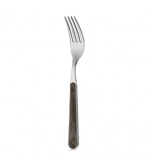 Fruit Fork with Pine Wood Effect Handle - Neva Posateria - Anthracite Pine