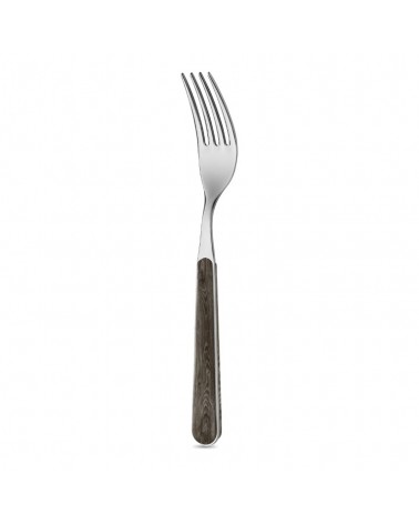 Fruit Fork with Pine Wood Effect Handle - Neva Posateria - Anthracite Pine