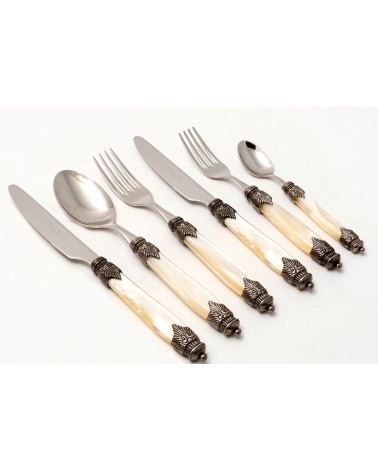 Farbiges Perlmuttbesteck - Arianna-Set 75-teilig für 12 Personen - Rivadossi Sandro -
