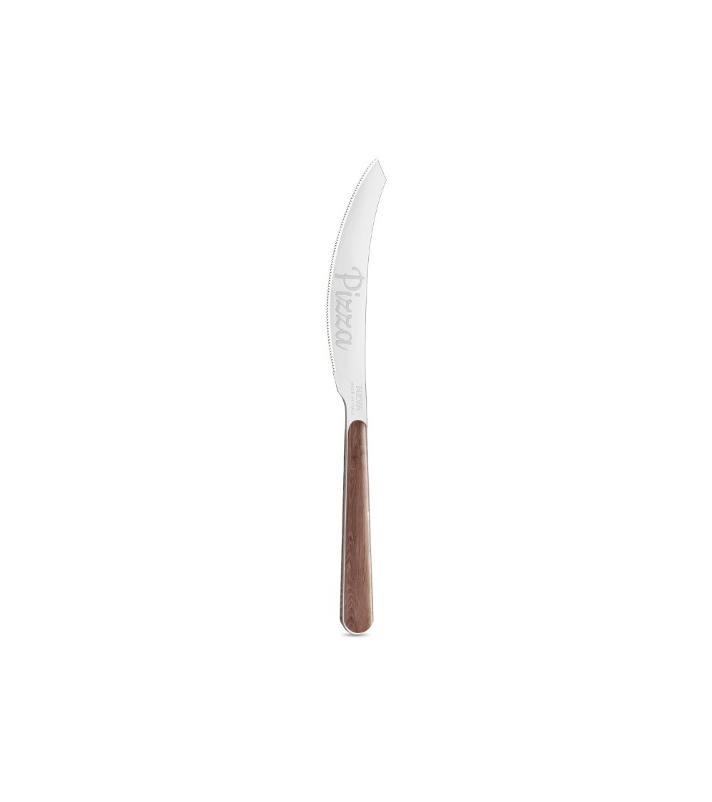 Coltello Pizza con Manico Effetto Legno Acacia - Neva Posateria Creativa