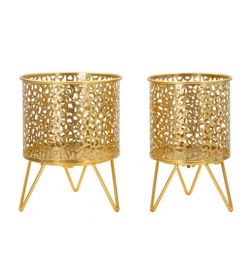Piny Vase Holder Set 2 Pcs Glam - Mauro Ferretti - Gold -