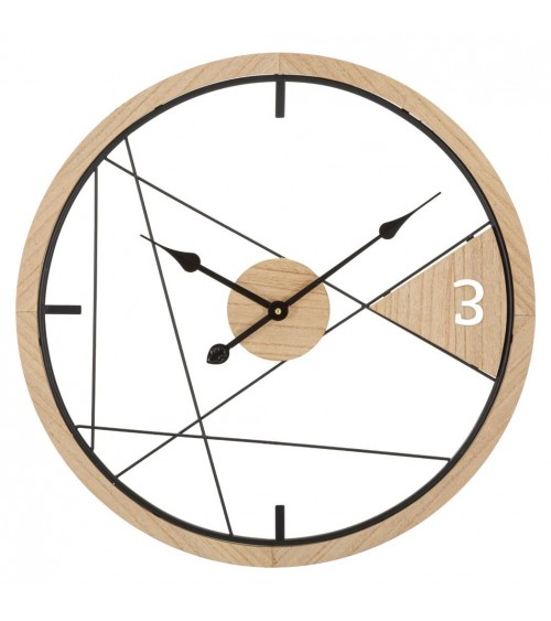 Geometric Wall Clock Modern Contemporary Design - Mauro Ferretti - Black and Brown -