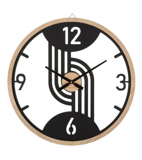 Horloge murale à clips contemporaine moderne - Mauro Ferretti - Noir et marron -