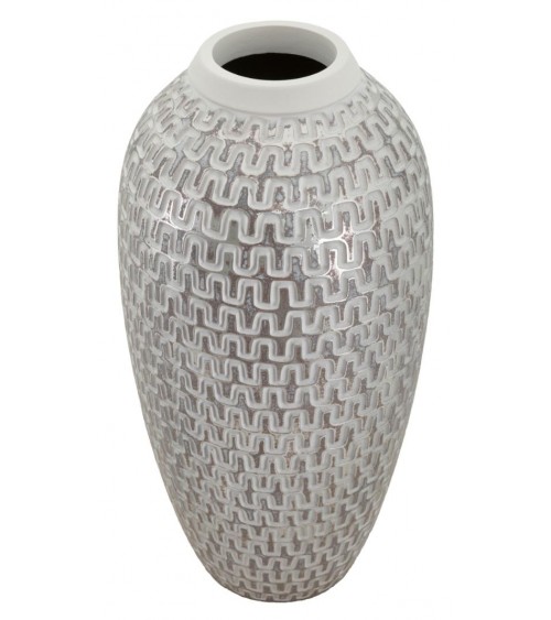 Vase aus Wellenharz, modern, zeitgenössisch, 43 cm – Mauro Ferretti – Weiß –