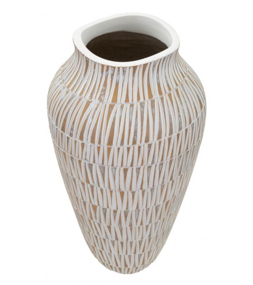 Vase Moderne Contemporain en Résine Stiky 44 cm - Mauro Ferretti - Or, Blanc -