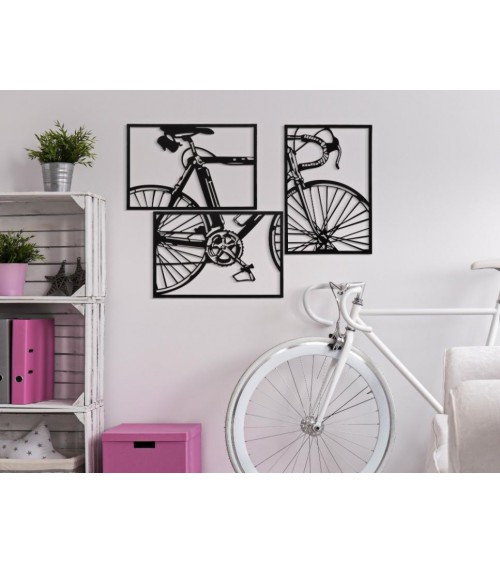 Bike Wall Panel Set 3 Pieces Modern Contemporary - Mauro Ferretti - Multicolored -