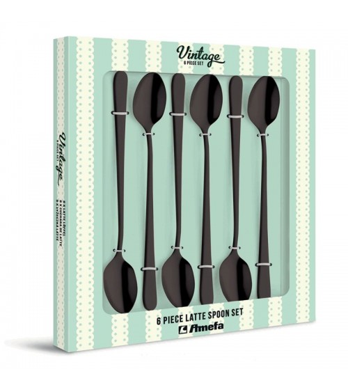 Amefa: Posate Acciaio Nere - Austin Vintage - Set 6pz Cucchiai da Latte Nero - 