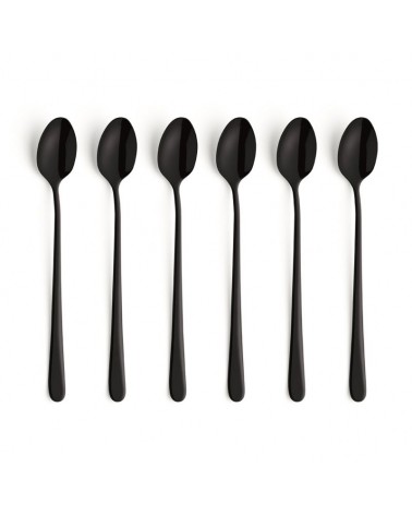 Amefa: Black Steel Cutlery - Austin Vintage - Set of 6 Black Milk Spoons -