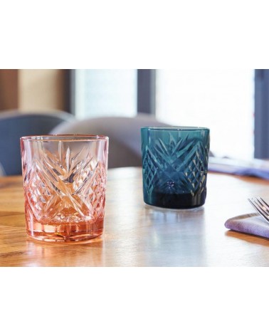 Set 4Pz Bicchieri in Vetro - London - Luminarc - colori rosa e topazio