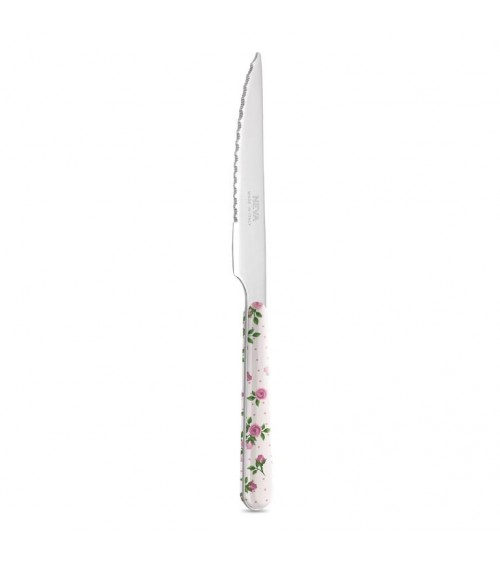 Steakmesser - Dunkelrosa Rosen - Neva Posateria Creativa -