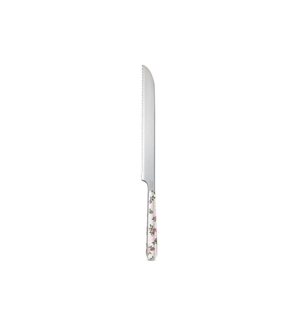 Brot-/Kuchenmesser - Dunkelrosa Rosen - Neva Posateria Creativa -
