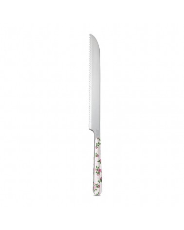 Bread / Cake Knife - Dark Pink Roses - Neva Posateria Creativa -