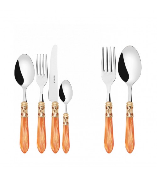 Posate Colorate Casa Bugatti - Aladdin Ghiera Dorata e Finitura Madreperla - 