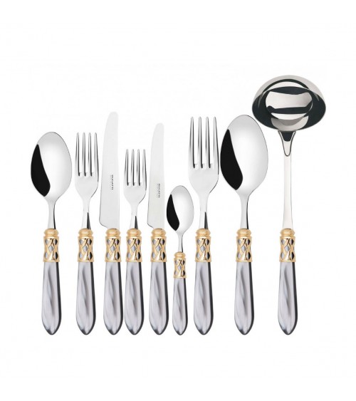 Posate Colorate Casa Bugatti - Aladdin Ghiera Dorata e Finitura Madreperla - 