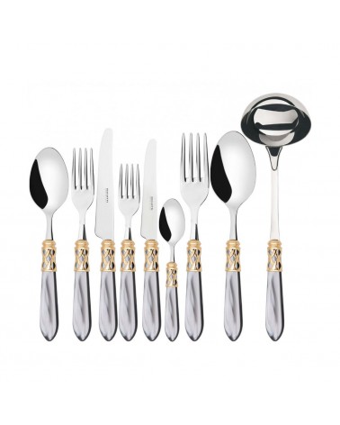 Posate Colorate Casa Bugatti - Aladdin Ghiera Dorata e Finitura Madreperla - 