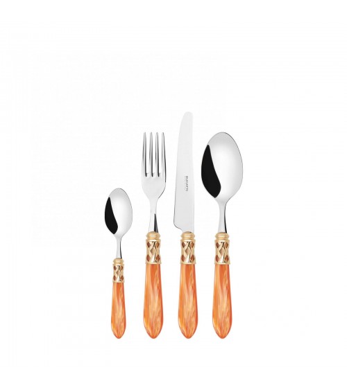 Casa Bugatti Colored Cutlery - Aladdin Golden Ring and Mother of Pearl Finish -