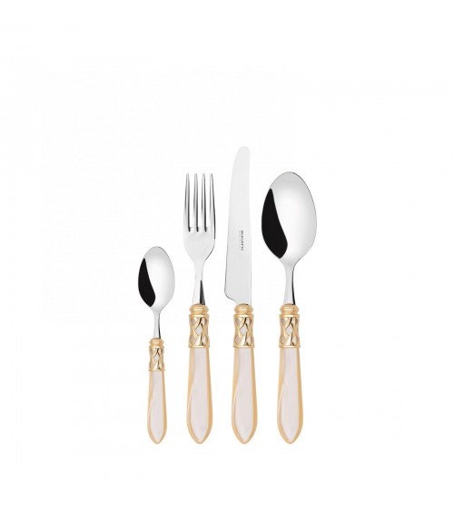 Casa Bugatti Colored Cutlery - Aladdin Golden Ring and Mother of Pearl Finish -