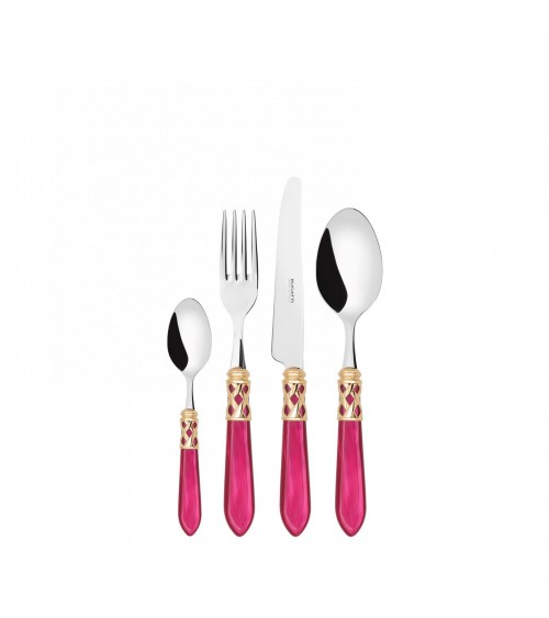 Casa Bugatti Colored Cutlery - Aladdin Golden Ring and Mother of Pearl Finish -