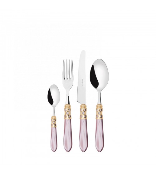 Casa Bugatti Colored Cutlery - Aladdin Golden Ring and Mother of Pearl Finish -
