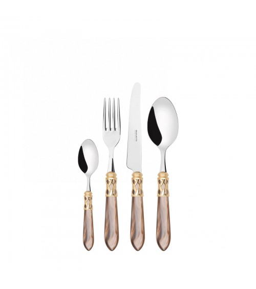 Casa Bugatti Colored Cutlery - Aladdin Golden Ring and Mother of Pearl Finish -