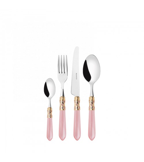 Casa Bugatti Colored Cutlery - Aladdin Golden Ring and Mother of Pearl Finish -