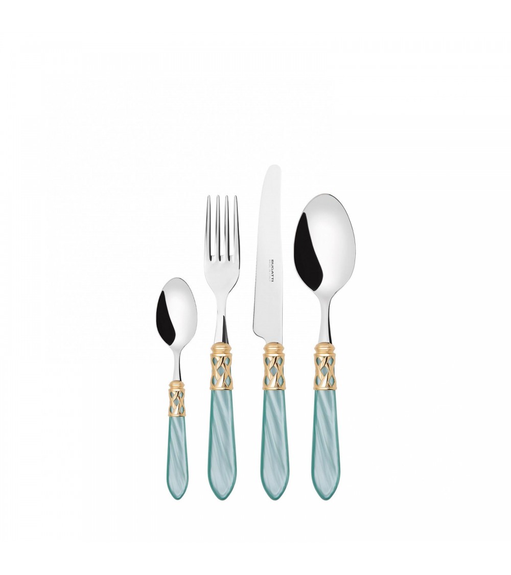 Casa Bugatti Colored Cutlery - Aladdin Golden Ring and Mother of Pearl Finish -