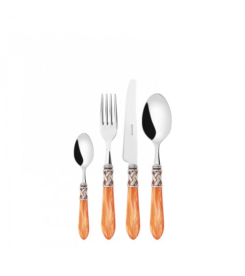 Casa Bugatti Colored Cutlery - Aladdin Antique Silver Ring and Mother of Pearl Finish -