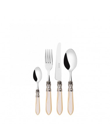 Casa Bugatti Colored Cutlery - Aladdin Antique Silver Ring and Mother of Pearl Finish -