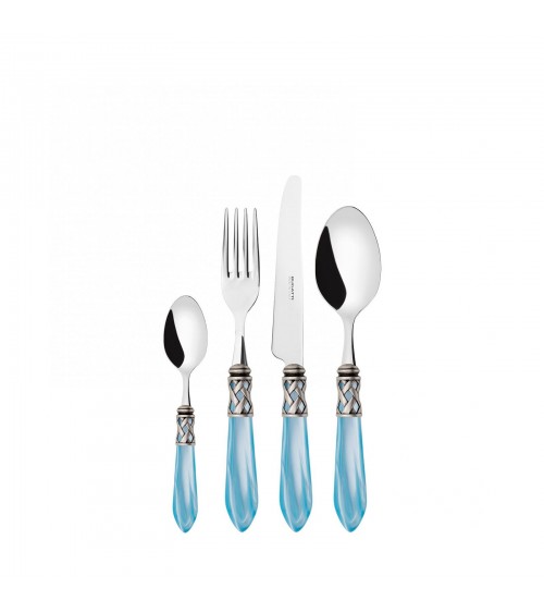 Casa Bugatti Colored Cutlery - Aladdin Antique Silver Ring and Mother of Pearl Finish -