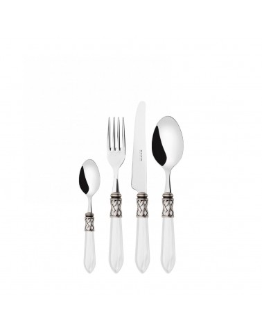 Casa Bugatti Colored Cutlery - Aladdin Antique Silver Ring and Mother of Pearl Finish -