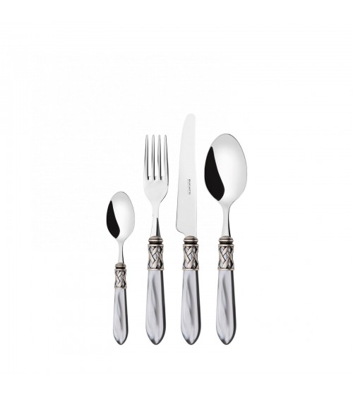 Casa Bugatti Colored Cutlery - Aladdin Antique Silver Ring and Mother of Pearl Finish -