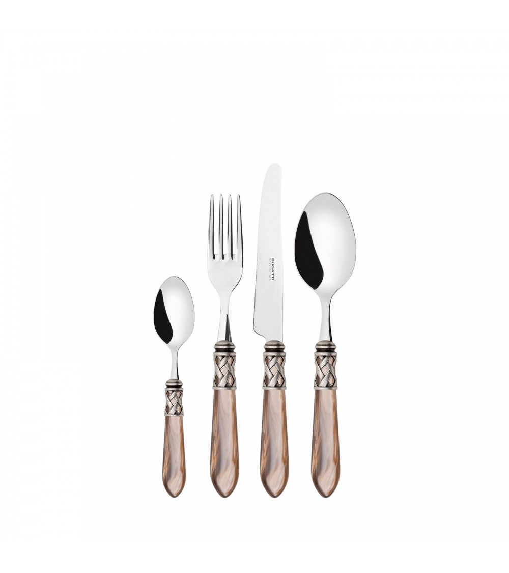 Casa Bugatti Colored Cutlery - Aladdin Antique Silver Ring and Mother of Pearl Finish -
