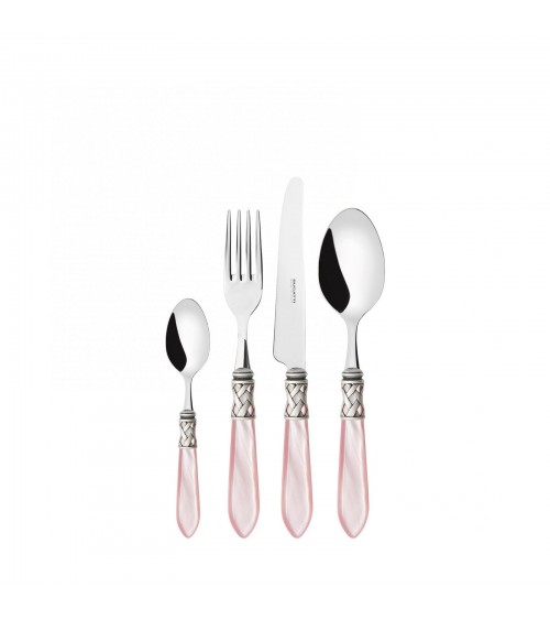 Casa Bugatti Colored Cutlery - Aladdin Antique Silver Ring and Mother of Pearl Finish -