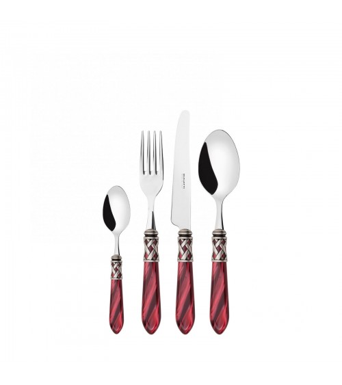 Casa Bugatti Colored Cutlery - Aladdin Antique Silver Ring and Mother of Pearl Finish -