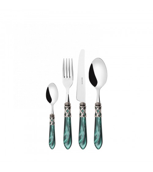 Casa Bugatti Colored Cutlery - Aladdin Antique Silver Ring and Mother of Pearl Finish -