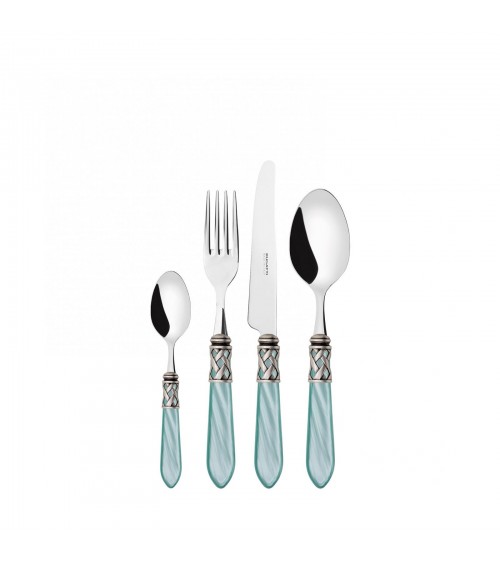 Casa Bugatti Colored Cutlery - Aladdin Antique Silver Ring and Mother of Pearl Finish -