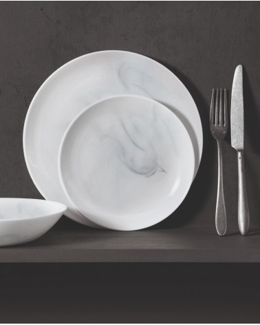SERVIZIO DI 18PZ PIATTI DIWALI MARBRE WHITE T - Set 18Pz - Luminarc - EFFETTO MARMO