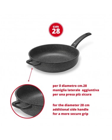 Hohe Bratpfanne aus antihaftbeschichtetem Aluminiumdruckguss – Profi – Olympia –