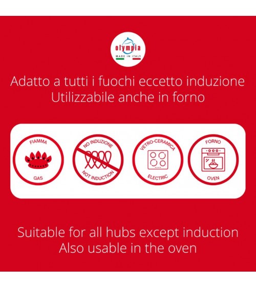 Pfanne aus Aluminiumdruckguss mit 2 Griffen - Professionell - Hergestellt in Italien - Olympia -