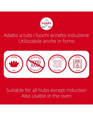 Pfanne aus Aluminiumdruckguss mit 2 Griffen - Professionell - Hergestellt in Italien - Olympia -