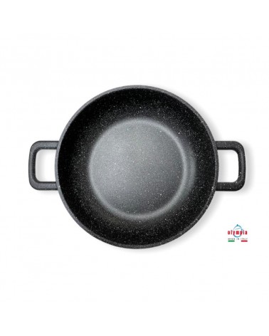 Pfanne aus Aluminiumdruckguss mit 2 Griffen - Professionell - Hergestellt in Italien - Olympia -