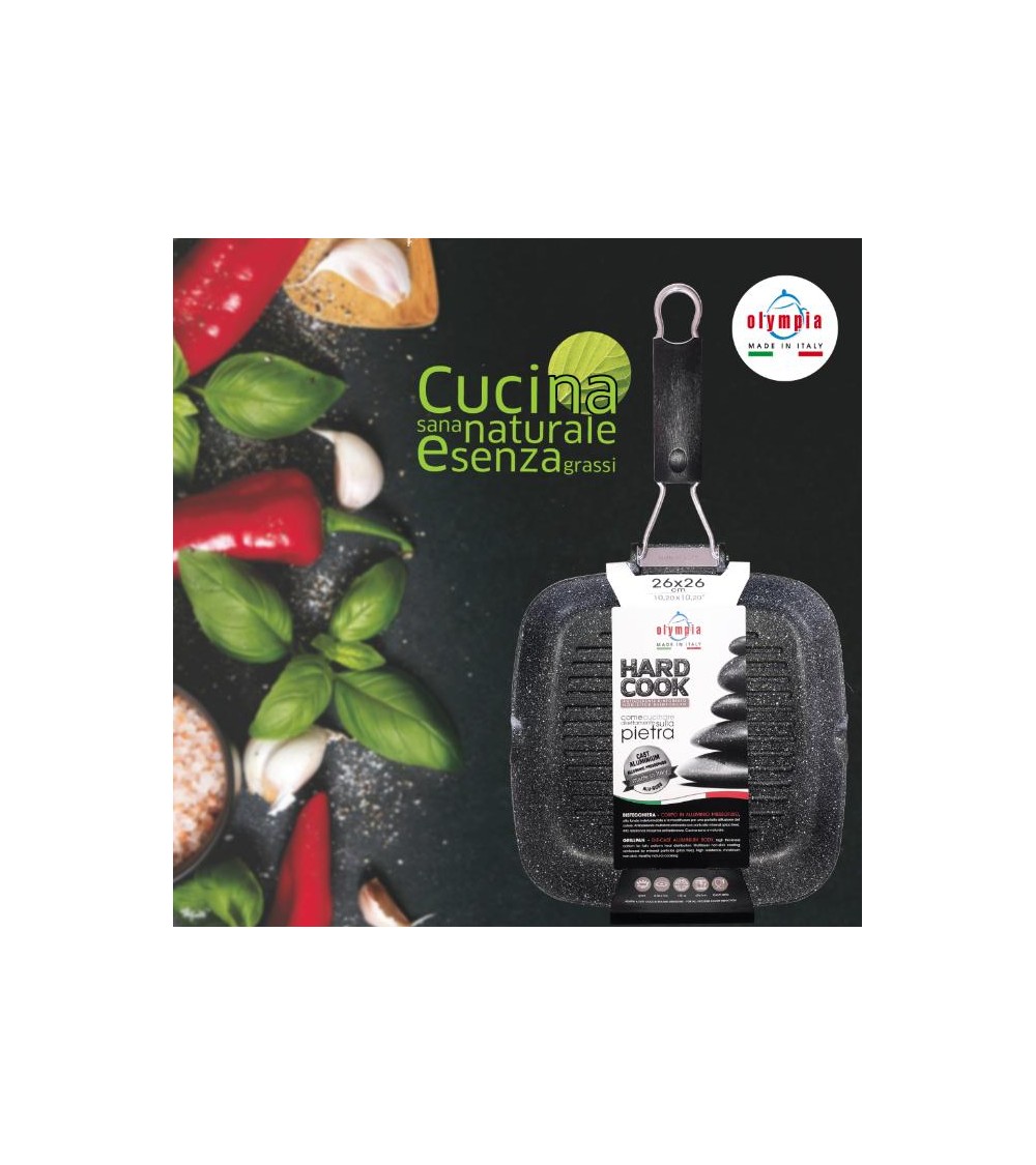 Plancha de Cuisine Carrée Professionnelle en Aluminium - Olympia -
